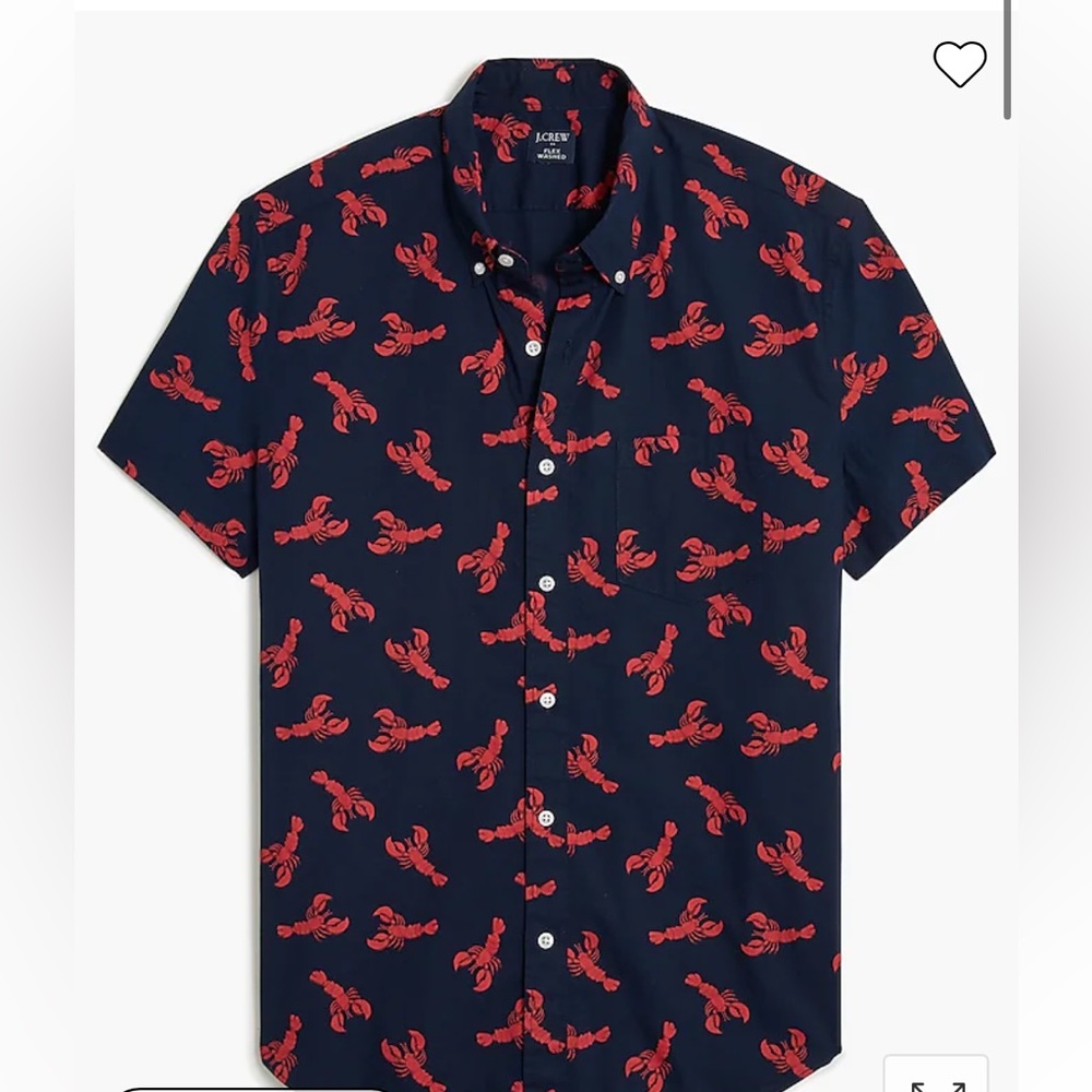 J Crew Men’s Flex Washed Lobster Button Down Shirt